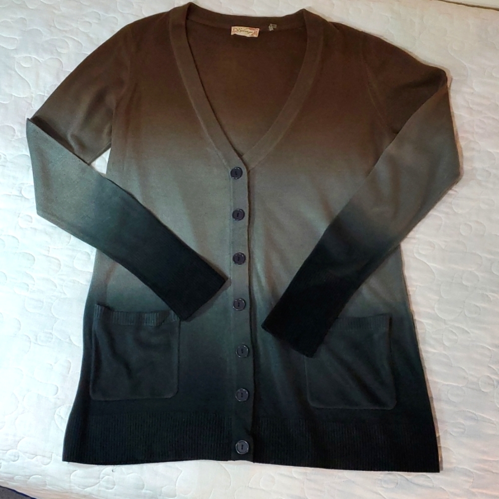 Splurge Ombre Boyfriend Sweater, Size Large